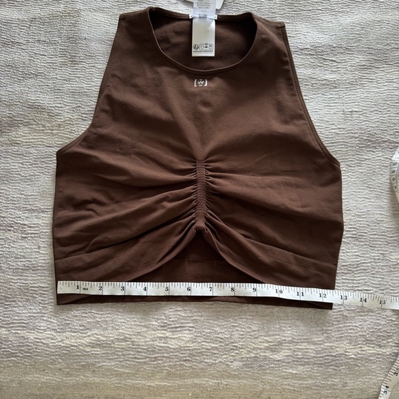 NWT! Wolford Women's Brown Ruched Crop Top, Size S - Picture 9 of 11